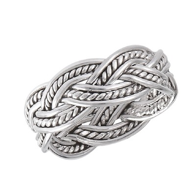 Ladies New .925 Sterling Silver Detailed Celtic Knot Weave Ring - Sizes 1-10