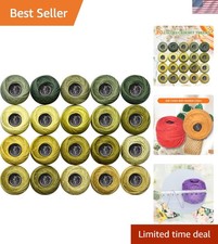 Soft 20 Colors Classic Crochet Thread 20 Pack,100 Cotton Khaki Green-522-370