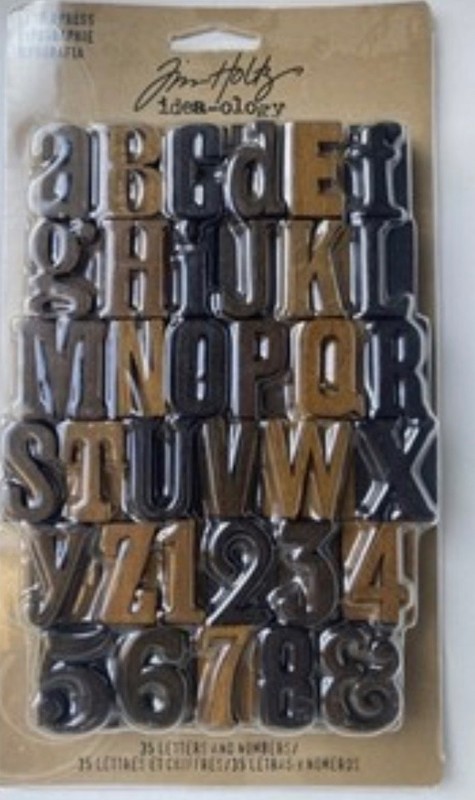 Tim Holtz idea-ology Letterpress Wood Set ~35 Alphabet & Numbers ~#TH93130