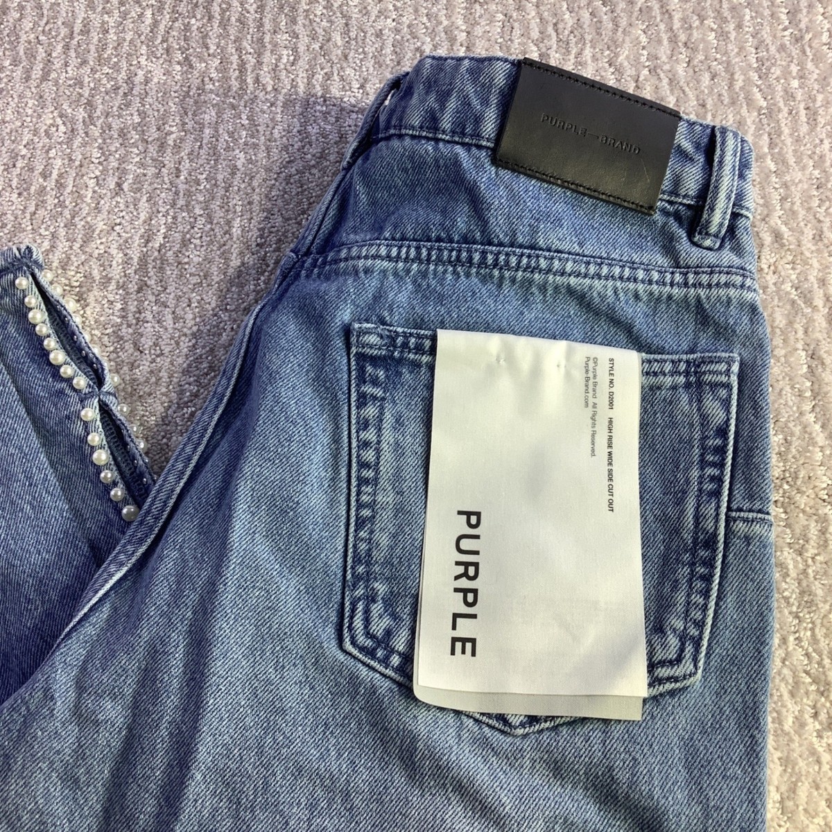 Purple Brand Womens High Rise Wide Leg Jeans Size 29 Side Cut Out 