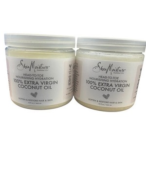 2x Shea Moisture100%Pure Extra Virgin Coconut Oil Soften Hair Skin Hydrates 15oz