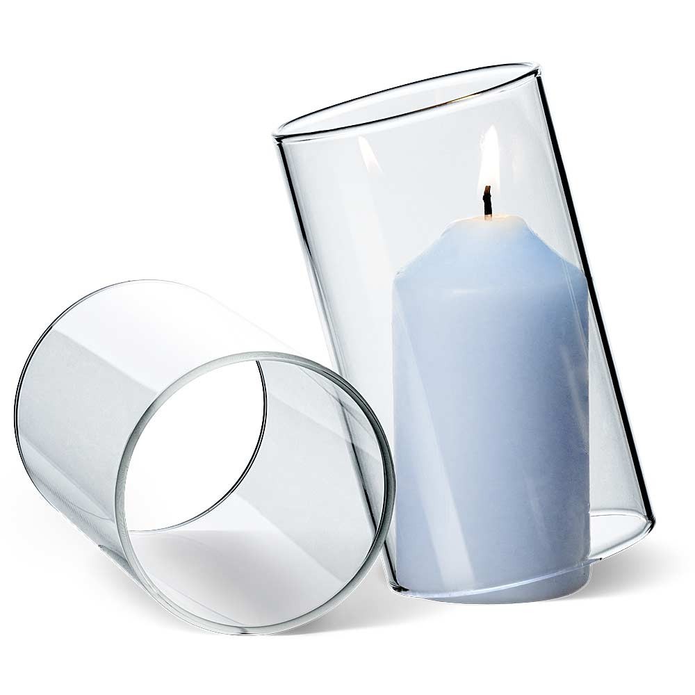Tuuters Set 2 Stk. Windlichtgläser für Drinnen und Draußen Teelicht Glaszylinder