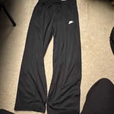 Nike Men's Black Track Pants Size M Drawstring Straight Leg Elastic Waist