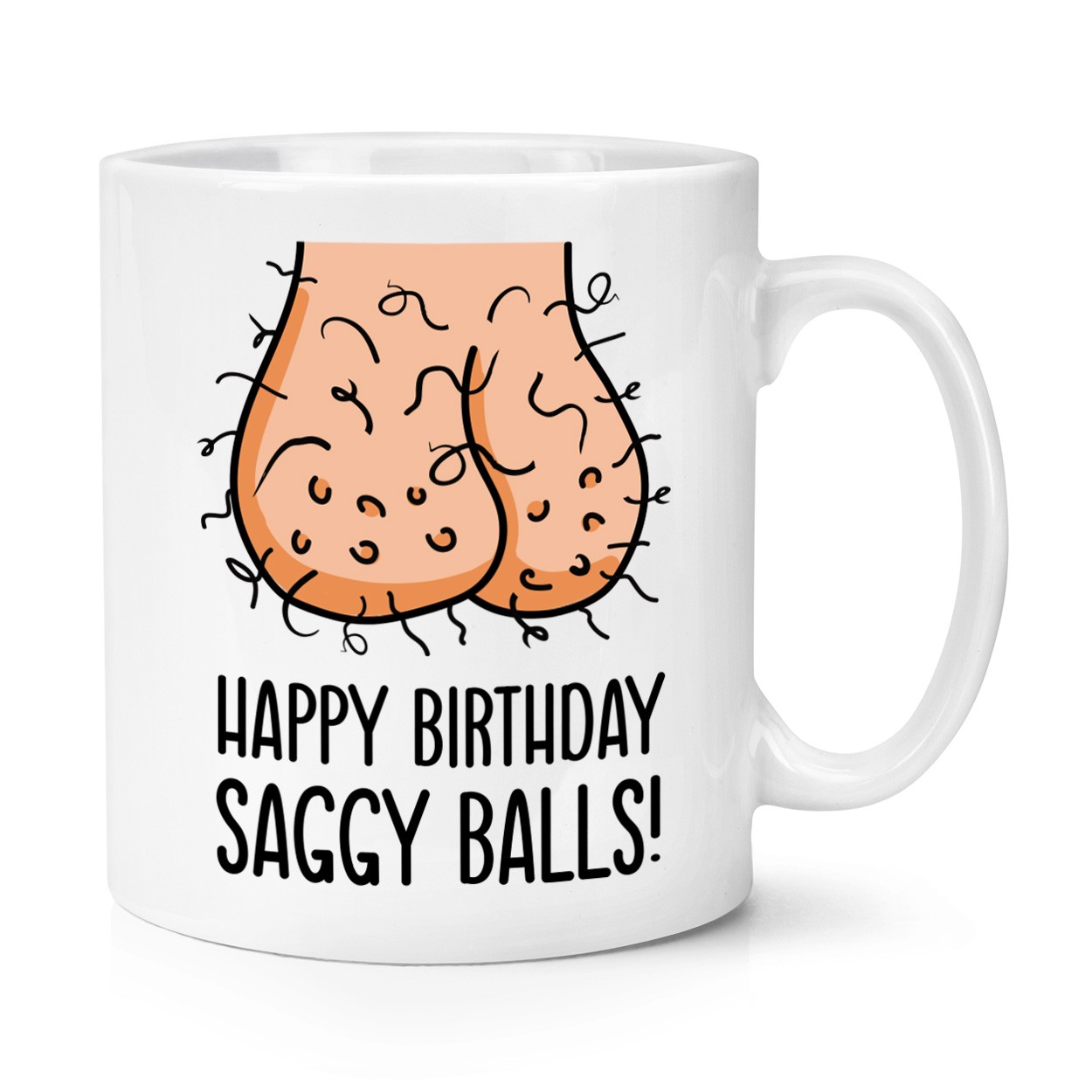 Happy Birthday Saggy Balls 10oz Mug Cup Old Dad Rude Grandad Funny Joke