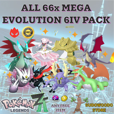 POKEMON LEGENDS Z-A ZA ALL MEGA EVOLUTION 68 PACK 6IV SHINY CUSTOM (BASE GAME)