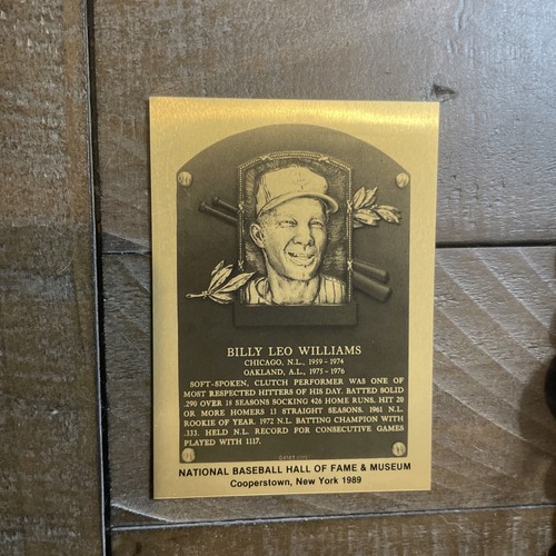 Billy Williams Metallic Hall of Fame Plaque