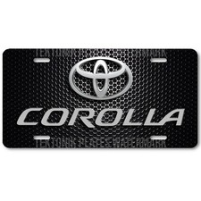 Toyota Corolla Novelty Auto License Platetag - Graymesh Image On Flat Aluminum Toyota Corolla Novelty Auto License Platetag - Graymesh Image On Flat Aluminum