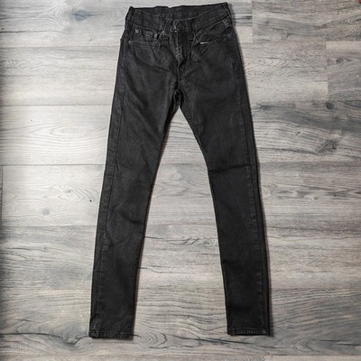 Levi's 519 Extreme Skinny Tapered Jeans Herren W28 L31 Schwarz Stretch Top Zustand