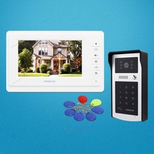 7" Video Door RFID Entry Phone Call System with Keyfobs Password Keypad