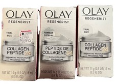 3X OLAY REGENERIST COLLAGEN PEPTIDE 24 HYDRATING MOISTURIZER 0.5 oz Each
