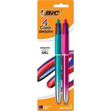 BIC 4 Color Smooth Gradient Ballpoint Pens 2-Count Pack Includes PURPLE INK