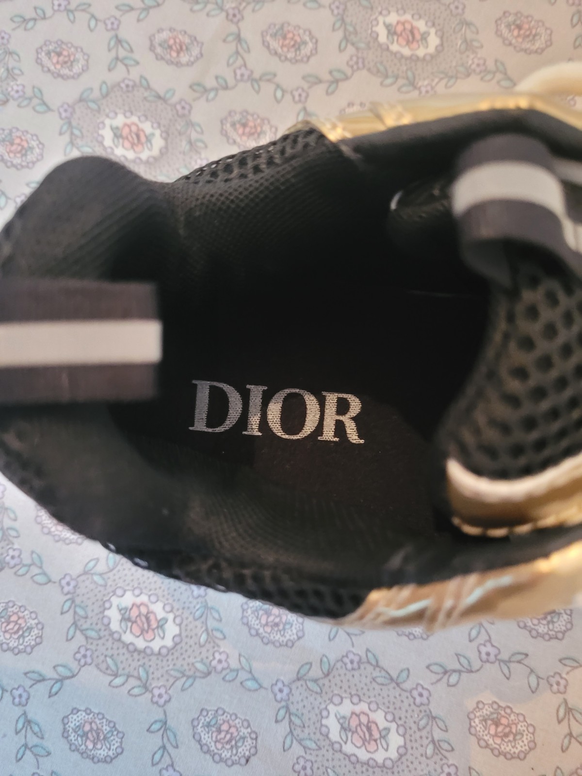 Dior B22 Men's Trainers White Gold Silver Size UK 10 image 7