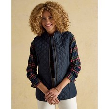 Joules Minx Quilted Gilet Vest Navy Blue Diamond Quilt Size 8