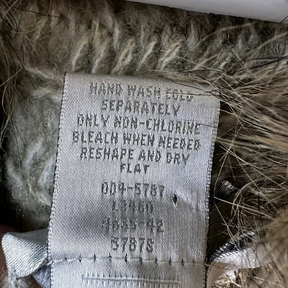 Suéter Cárdigan de Invierno Spiegel Vintage Cuello de Piel Sintética Avena Grueso Tejido S/M Foto 4 de 4