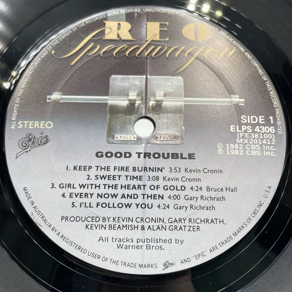 REO Speedwagon ‎– Good Trouble 1982 AUS ORIGINAL PRESS VINYL LP RECORD VGC++ - Image 4 of 4