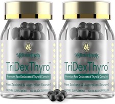 Thyroid Supplement   TriDexThyro  Raw Desiccated Thyroid Complex 375 mg with Bov