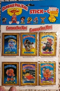 GARBAGE PAIL KIDS:  PUFFY STICKERS, SEALED!  STICK-ONS, MEAN GENE, SWELL MEL