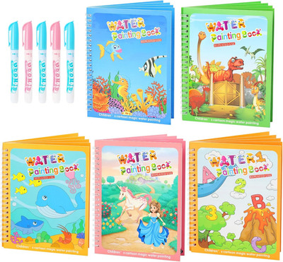 5 Pack Reusable Water Coloring Books   Mess-Free Doodle Toys for Toddlers Gift