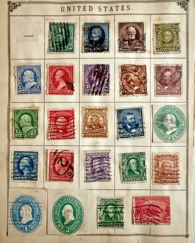 Collection of Early USA Stamps on Pages - Used