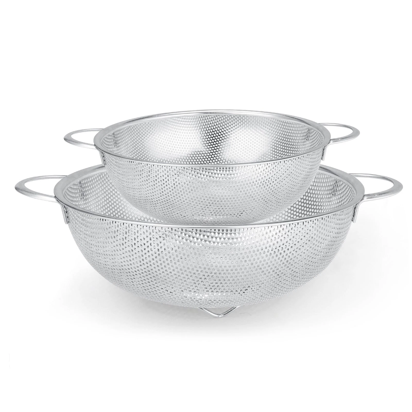 Stainless Steel Colander and Strainer Set(5-Quart and 3-Quart)，Metal Strainer...