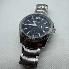 Fossil Blue BQ-9346 Mens Watch Blue Dial Multifunction Stainless Steel