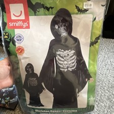 Smiffys Skeleton Reaper Costume Complete Outfit Black Size L Polyester