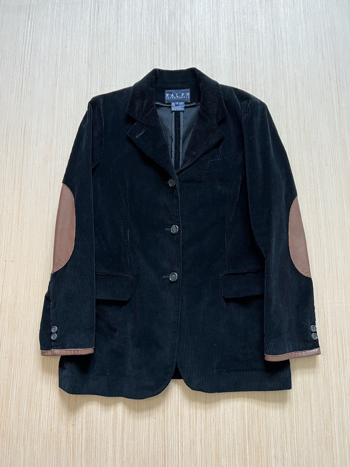 Ralph Lauren Brown Corduroy Equestrian Jacket Leather Elbow Patch Blue Label