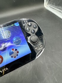 Sony Ps Vita  PCH-1100 Crystal Black Model Console And Charger TESTED
