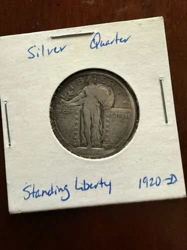 1920-D Standing Liberty Silver Quarter Denver Mint Silver 25C Coin