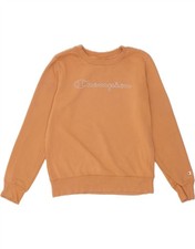 CHAMPION Womens Graphic Sweatshirt Jumper UK 14 Medium Orange DO57