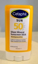 Cetaphil Sun 50 Sheer Mineral Sunscreen Stick SPF 50 0.5 oz