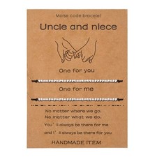 Uncle And Niece Morse Code Bracelet Pinky Promise Couple Distance Matching Adjus