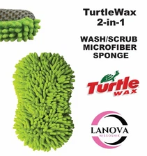 Turtle Wax 2 in 1 Microfiber Sponge Wash and Scrub For Dirt and Grime Detailing