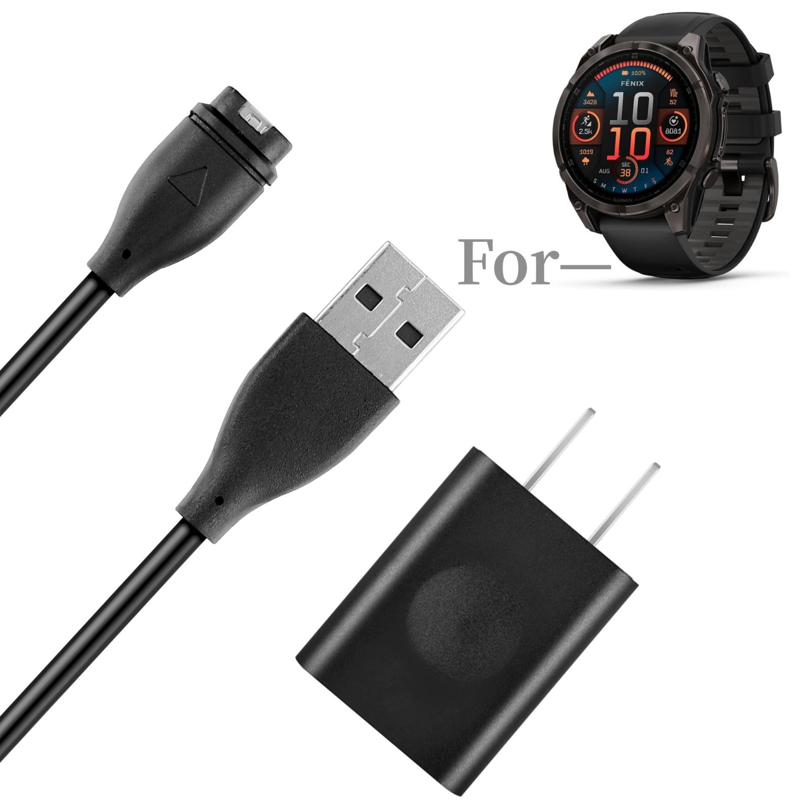 Fast Wall Charger for Garmin Fenix 8 7 7S 7X 6 5 5S 6X Multi