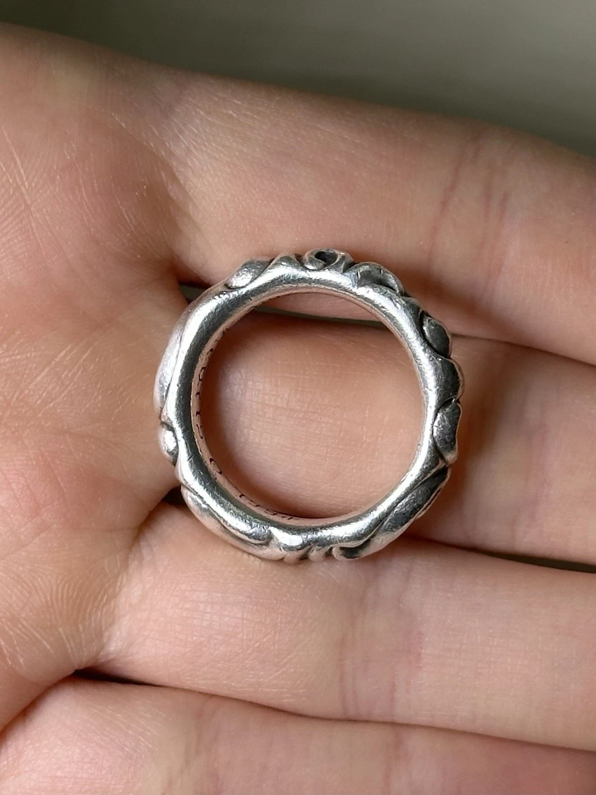 Solid Chrome Hearts Steeling Silver 925 Scroll Ba… - image 2