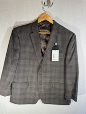 Lauren Ralph Lauren Sport Coat 46R Plaid Brown Blue UltraFlex Stretch NWT Blazer
