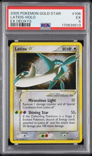 2005 POKEMON EX DEOXYS GOLD STAR #106 LATIOS-HOLO PSA 5
