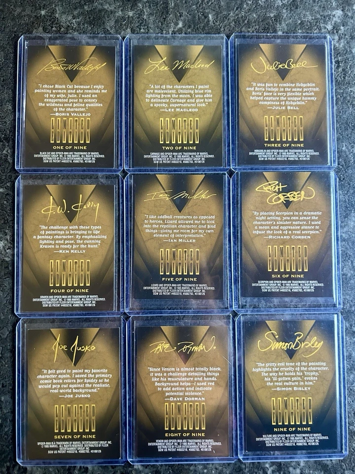 1995 MARVEL FLEER ULTRA SPIDER-MAN GOLDEN WEB 9 CARD FULL SET 1-9 - Image 2 of 4