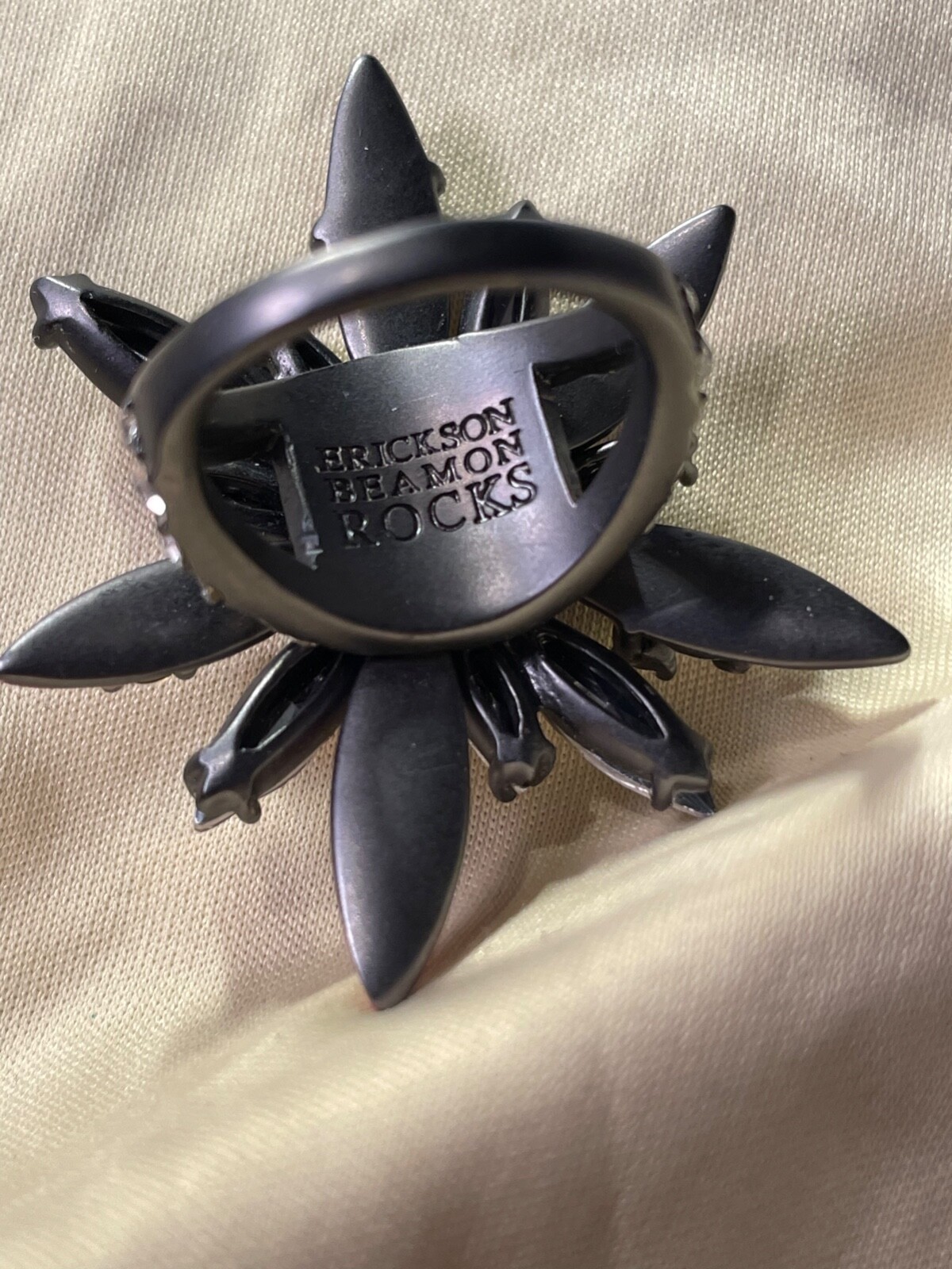 Erickson Beamon Rocks Statement Flower Ring Size 7 - image 4