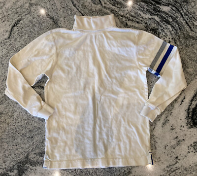 Gap Kinder Jungen Alter 8-9 weiß Rollkragen mit blauen & grauen Ärmeldetails