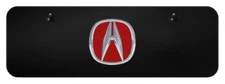 Acura Red Fill 3D Chrome Logo on Black Mini License Plate Official Licensed
