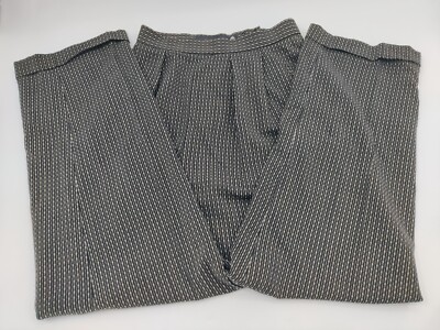 Classiques For Nordstrom Black & Tan Wool Pants Womens 8 High-Waist Cuffed