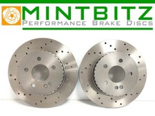 REAR BRAKE DISCS FOR MERCEDES C CLASS DRILLED PERFORMANCE PAIR 300mm SOLID