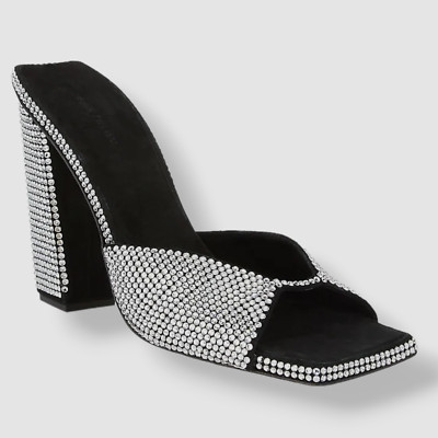 $790 Gia Borghini x RHW Womens Black Rosie 14 Mule Heel Shoe Size