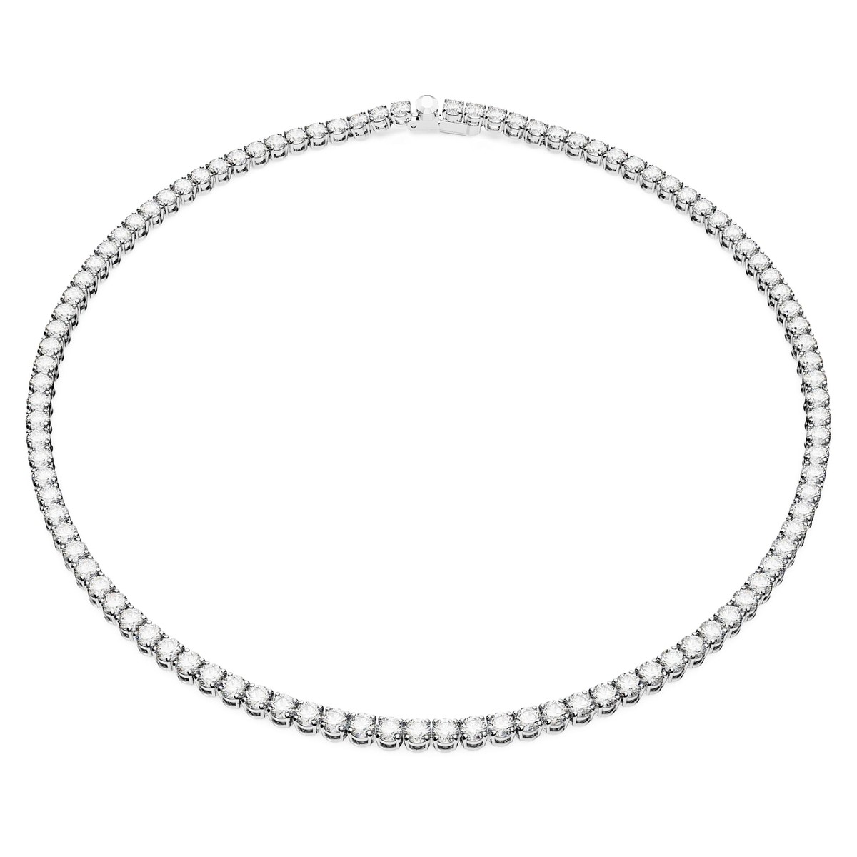 Swarovski Matrix Tennis Necklace Medium, Round Cut White Rhodium