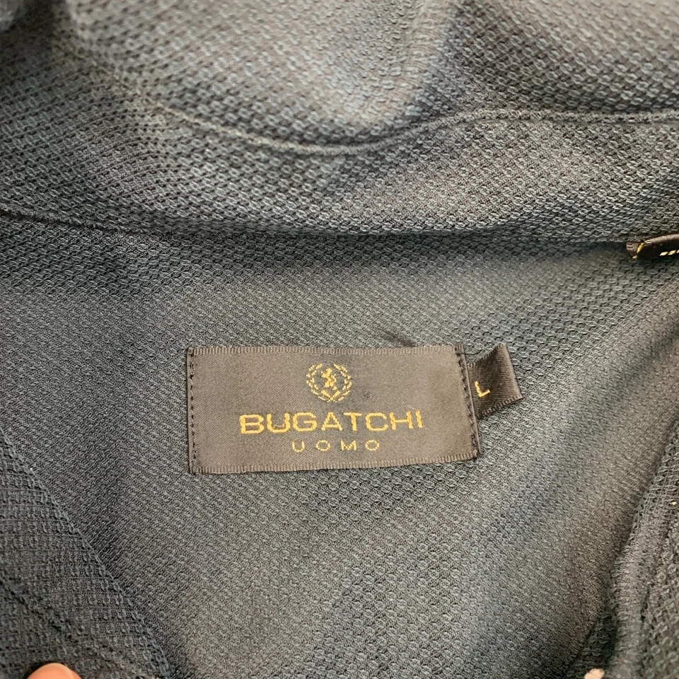 Bugatchi Uomo Shirt Mens L Large Black Button Up Long Sleeve Chest Pocket Dress - Image 4 of 4