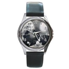 Lauren Bacall 1940's Hollywood Movie Star Actress Silver Tone Watch Leather Band