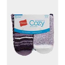 6 Pairs Hanes® Women's Super Soft Winter Cozy Fuzzy Crew Slipper Socks