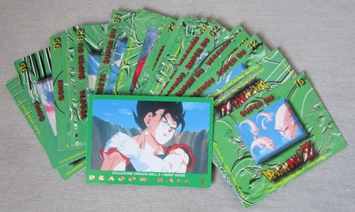 COLLEZIONE DRAGON BALL Z-SERIE VERDE-LOTTO 25 CARD-1989-BIRD STUDIO-USATA