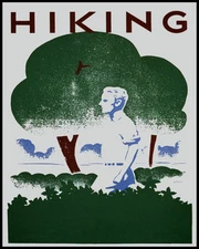 POSTER HIKING LONG WALK ON TRAILS IN THE COUNTRYSIDE VINTAGE REPRO FREE S/H